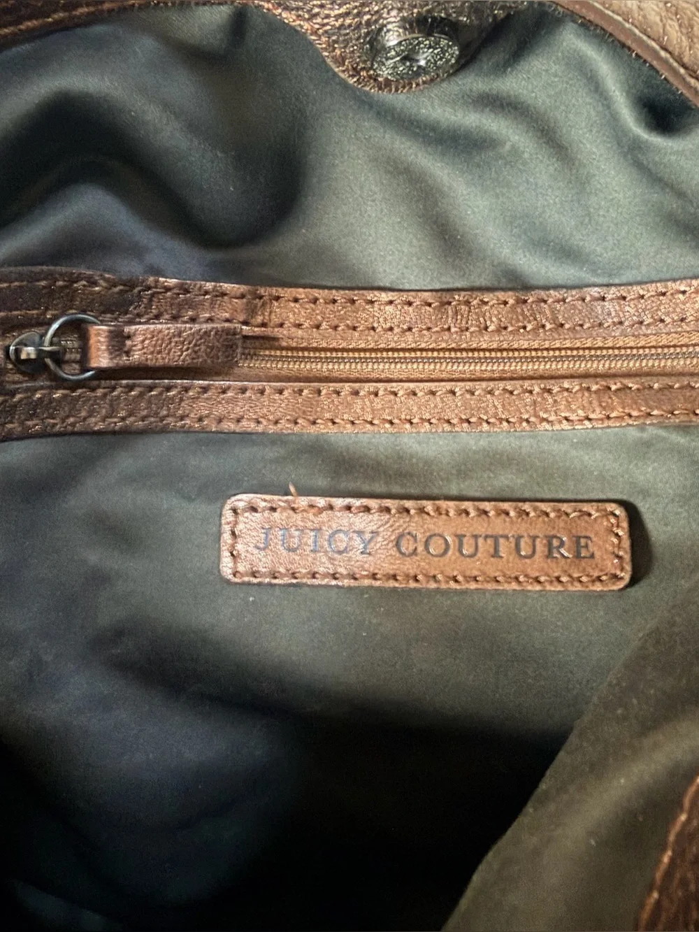Juicy Couture Vintage Metallic Bronze Leather Hobo Bag (2012) – Large Tassel
